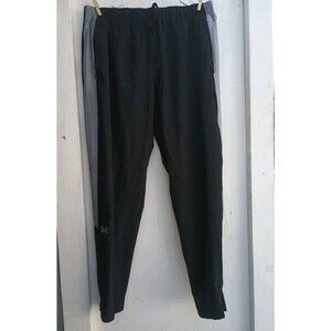 Under Armor Black Joggers Med Heatgear Drawstring Pockets Leg Zip Athleisure